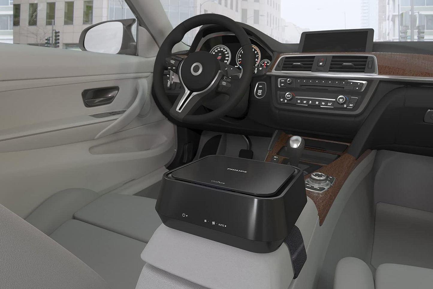 Philips GoPure GP5212 Automotive Air Purifier – Compact Car Air Cleaner with SelectFilter Plus, Removes 100+ Pollutants, Filters Allergens, Viruses, Bacteria, Exhaust & Odors – 12V Car Air Freshener