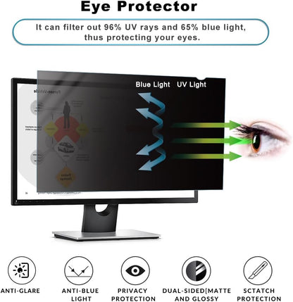 21.5 inch Computer Privacy Screen Filter - Suitable for 16:9 Aspect Ratio Widescreen Monitor - Blue Light Filter - Anti-Glare & Anti-Scratch Protector Film (21.5" Widescreen (16:9))
