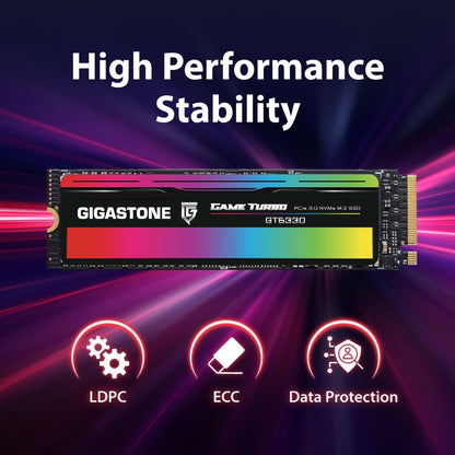 Gigastone M.2 SSD 500GB PCIe 3.0 NVMe SSD 3,000MB/s Internal Gaming Solid State Hard Drives Upgrade PC Laptop Storage High Speed Response for Gamers Graphic Design Creators IT Pros PCIe Gen3x4
