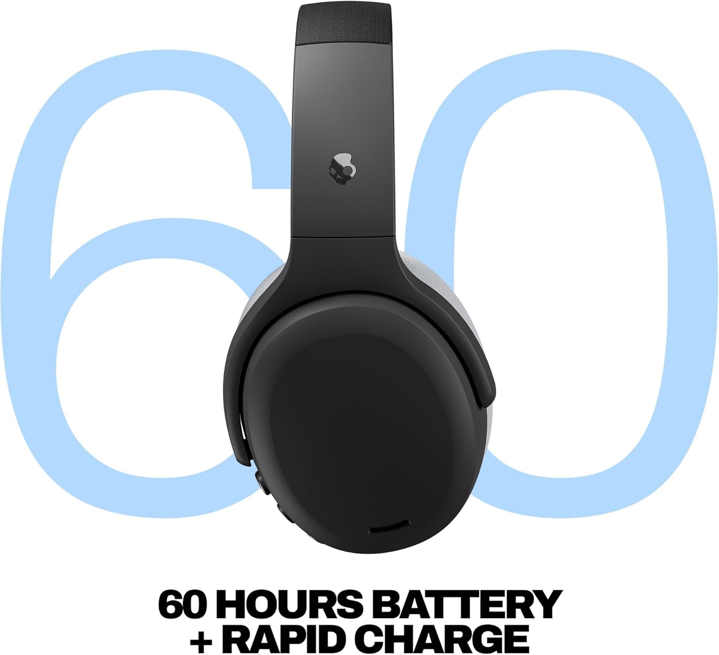 Skullcandy Crusher ANC 2 Over-Ear Active Noise Cancelling Wireless Bluetooth Headphones with Sensory Bass, Alexa Voice Control, 50 Hr Battery, Microphone, 2 Year Warranty – Asphalt
