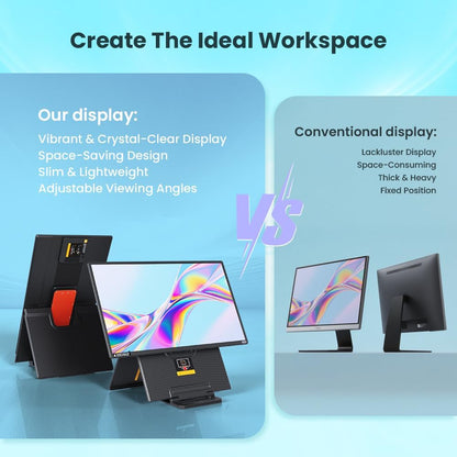 Hyangin 2025 Upgraded 24 Inch Large Portable Monitor for Laptop,1080P FHD 100Hz Portable Screen,120% sRGB IPS Portable Second Monitor with Adjustable Stand for Laptop, MacBook, Phones