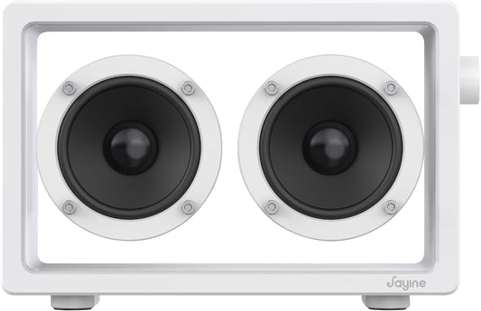 Cassette Portable Bluetooth Speaker, 16W Minimalist Speakers Bluetooth Wireless Loud, HD Powerful Sound and Wide Compatibility V5.3 for Indoor Outdoor - White