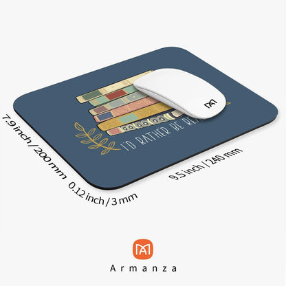 Square Mouse Pad Books, Personalized Premium-Textured Custom Mouse Mat Design, Washable Mousepad Cloth, Non-Slip Rubber Base Computer Mouse Pads for Wireless Mouse