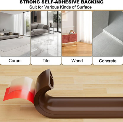 4FT Side-Open Extension Cord Covers for Wires on Floor,Silicone Power Cable Protector Cord Hider Management Strip,Hide Electric Wire on Carpet,Chord Runner Protective Safety Wiremold,Brown