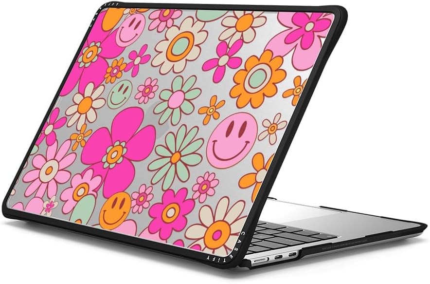 CASETiFY Impact MacBook Air 13.6" (M2-M4) Case [Cushioned Impact Corners/Scratch-Resistant/Anti-Slip Grip] - Groovy Clear - Clear Black