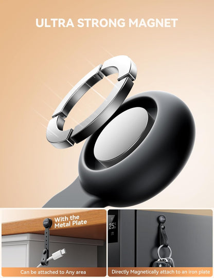 2025 Upgraded Magnetic Cable Ties with Magnets for Bundling & Cable Management– JOYROOM Reusable Silicone Cord Ties Multi-Purpose Cord Organizer Clips for Home, Office & Travel (12-Pack,Black)