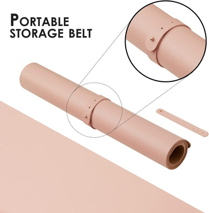 Cork Desk Mat - Dual-Sided Desk Pad for Office and Home - Desk Organization and Accessories - Ideal for Large Mouse Pad and Desk Mats on Top of Desks(Pink,36"x 17")