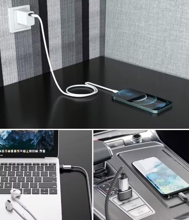 USB C to USB Adaptor 5 Pack,USB to USB C Adapter,Type C Male to A Female Charger Converter Kit Connectors for Laptops, Phones, Tablets, Computers, Electronics