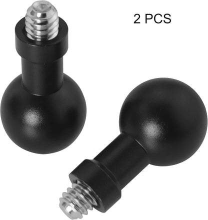 2PCS 17mm Ball Head to 1/4 Stainless Steel Short Screw Connection Rod Car Mobile Phone Navigation Mount Motorcycle Rearview Mirror Accessories Camera Camera Connection Accessories