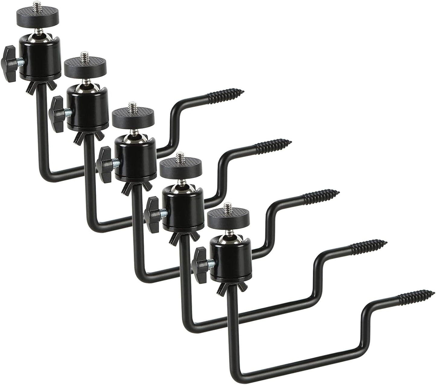 5 Pcs Trail Camera Tree Mount, Trail Camera Holder 360° Cameras Bracket for Game Cam, Hunting Accessories,Metal Security Cam Mount with 1/4 Inch Screw for Solar Panels,etc, Compact Sturdy.