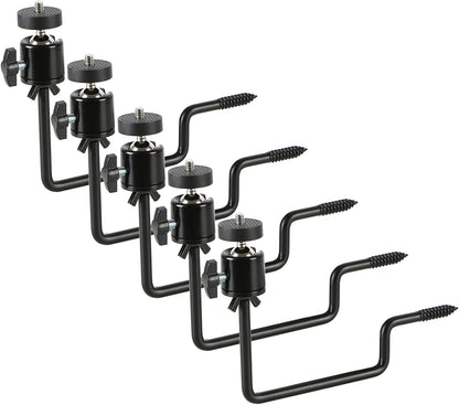 5 Pcs Trail Camera Tree Mount, Trail Camera Holder 360° Cameras Bracket for Game Cam, Hunting Accessories,Metal Security Cam Mount with 1/4 Inch Screw for Solar Panels,etc, Compact Sturdy.