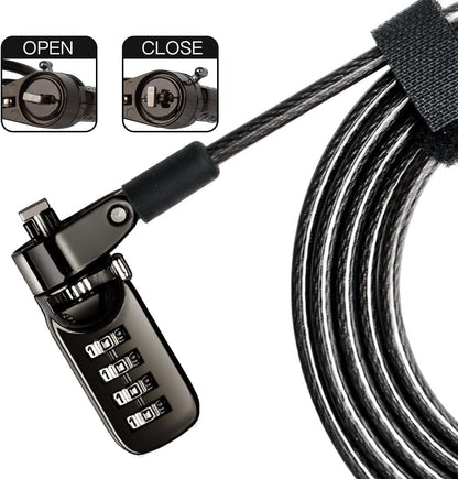 I3C Laptop Cable Lock 4 Digital Combination Lock Security Computer Cable Lock Anti Theft Combination Lock Compatible for Tablet Laptop (10 Packs)