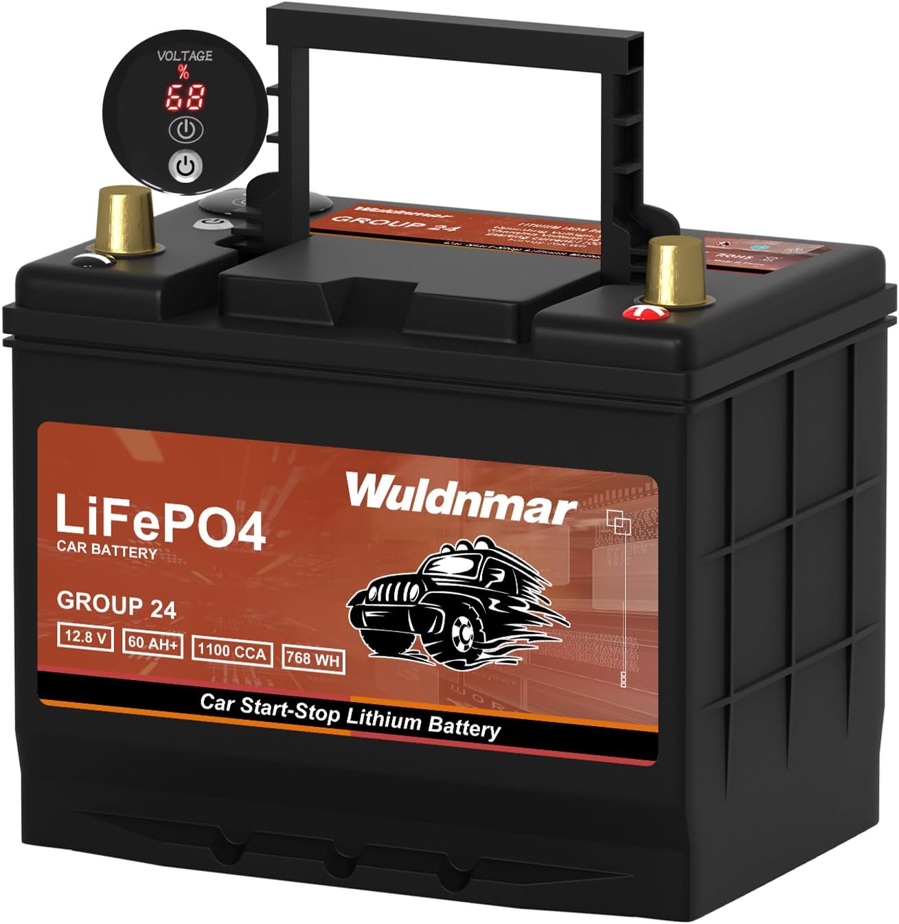 High Performance Lithium Car Battery - G24 12V 60AH with 1100CCA for Start-Stop Systems Auto