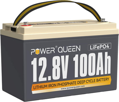 power Queen 12V 100Ah LiFePO4 Battery BCI Group 31 Lithium Battery, Deep Cycle Battery with 100A BMS, 1280Wh Energy, Up to 15000 Cycles & 10-Year Lifespan for Trailer RV, Motor Home, Marine