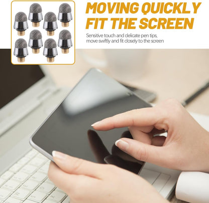 Stylus Tips, 8pcs Mesh Fiber Tips for Touch Screen Devices, High Sensitivity, Soft, no Scratch - Drawing Stylus Accessory