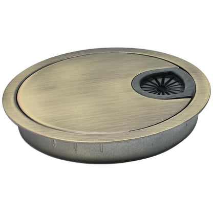 1 Pcs Desk Grommet 2-3/8" / 60 mm, Desk Cord Hole Cover, Cable Grommet Metal Zinc Alloy Materilal, Desk Hole Grommet for Home & Office Pc, Detachable Cable Cord Organizer-Bronze