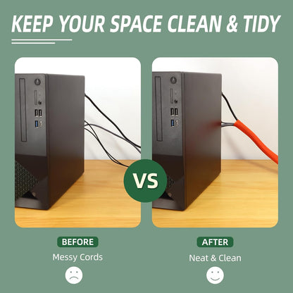 Split Wire Loom Tubing, Cable Protector Sleeve, Braided Cable Management for TV/Computer/Home Theater/Engine Bay, Cord Protectors from Pets No Chew (Orange, 3/4"-25ft)