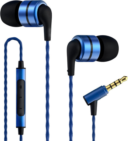 SoundMAGIC E80C Wired Earbuds with Microphone HiFi Stereo Audiophile Earphones Noise Isolating in Ear Headphones Comfortable Fit Super Bass Blue