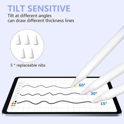 Stylus Pen for iPad 2018-2023 with Palm Rejection, Active Pencil for iPad 10th/9th/8th/7th/6th Generation, for iPad Pro 11/12.9 inch, for iPad Air 5th/4th/3th, for iPad Mini 6th/5th Gen(Sky Grey)