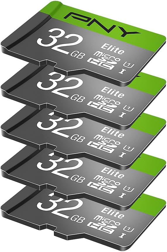 PNY Elite™ Dash Camera Class 10 U1 V10 microSDHC Flash Memory Card - up to 100MB/s Read Speed, Full HD Photo & Video, Ideal for Dash Cams, Compatible with DSLR Cameras, HD Video Cameras, 5-Pack