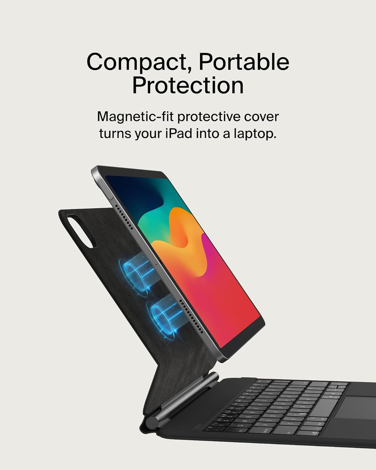 Belkin Pro Keyboard Case w/Magnetic Stand, Backlit Bluetooth Keyboard, Multi-Gesture Controls, Magnetic Apple Pencil Storage Compatibility, & Multimedia Keys for iPad Pro 11" (M4) - Black