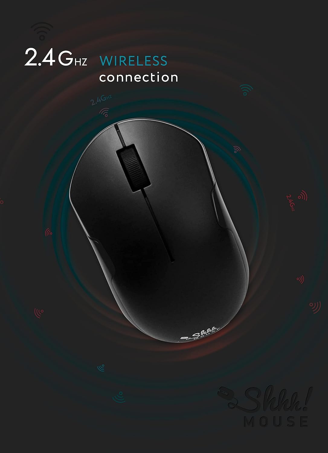 – Wireless Silent Optical Mouse with USB Receiver and Batteries – Cordless, Portable, Quiet Click Mouse for PC, Laptop, Chromebook, Computer