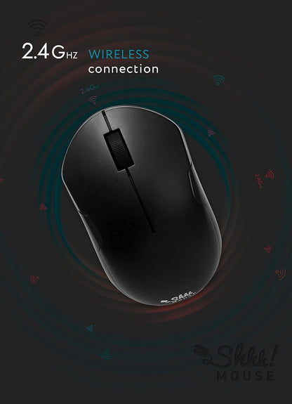 – Wireless Silent Optical Mouse with USB Receiver and Batteries – Cordless, Portable, Quiet Click Mouse for PC, Laptop, Chromebook, Computer