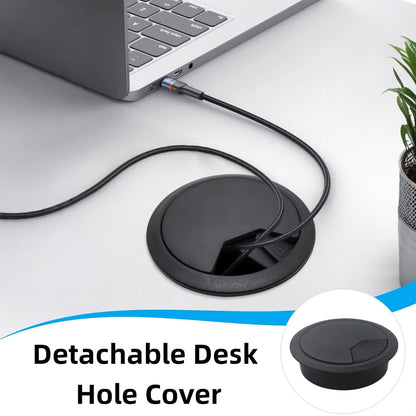 40 Pack 2 Inch Desk Grommet, Plastic Cable Hole Cover Bulk for PC Desk, Flexible Wire Organizer Cable Cord Management for Home Office, Black