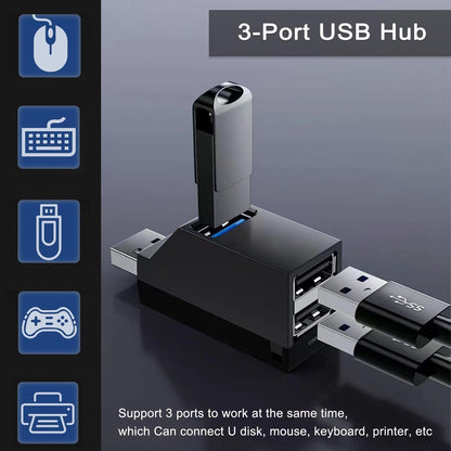 USB 3.0 Hub, VIENON 3-Port Portable USB Expander USB Splitter for Laptop, Car, Mac Pro, iMac, MacBook Air, MacBook Pro, MacBook and More