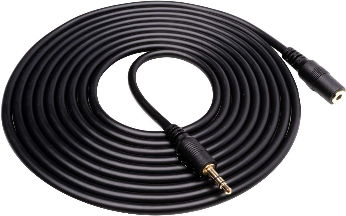 Movo MC10 3.5mm Audio Cable - 3.5mm TRS Female to Male 10ft Extension Cord for Microphones, Headphones, and More
