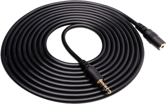 Movo MC10 3.5mm Audio Cable - 3.5mm TRS Female to Male 10ft Extension Cord for Microphones, Headphones, and More