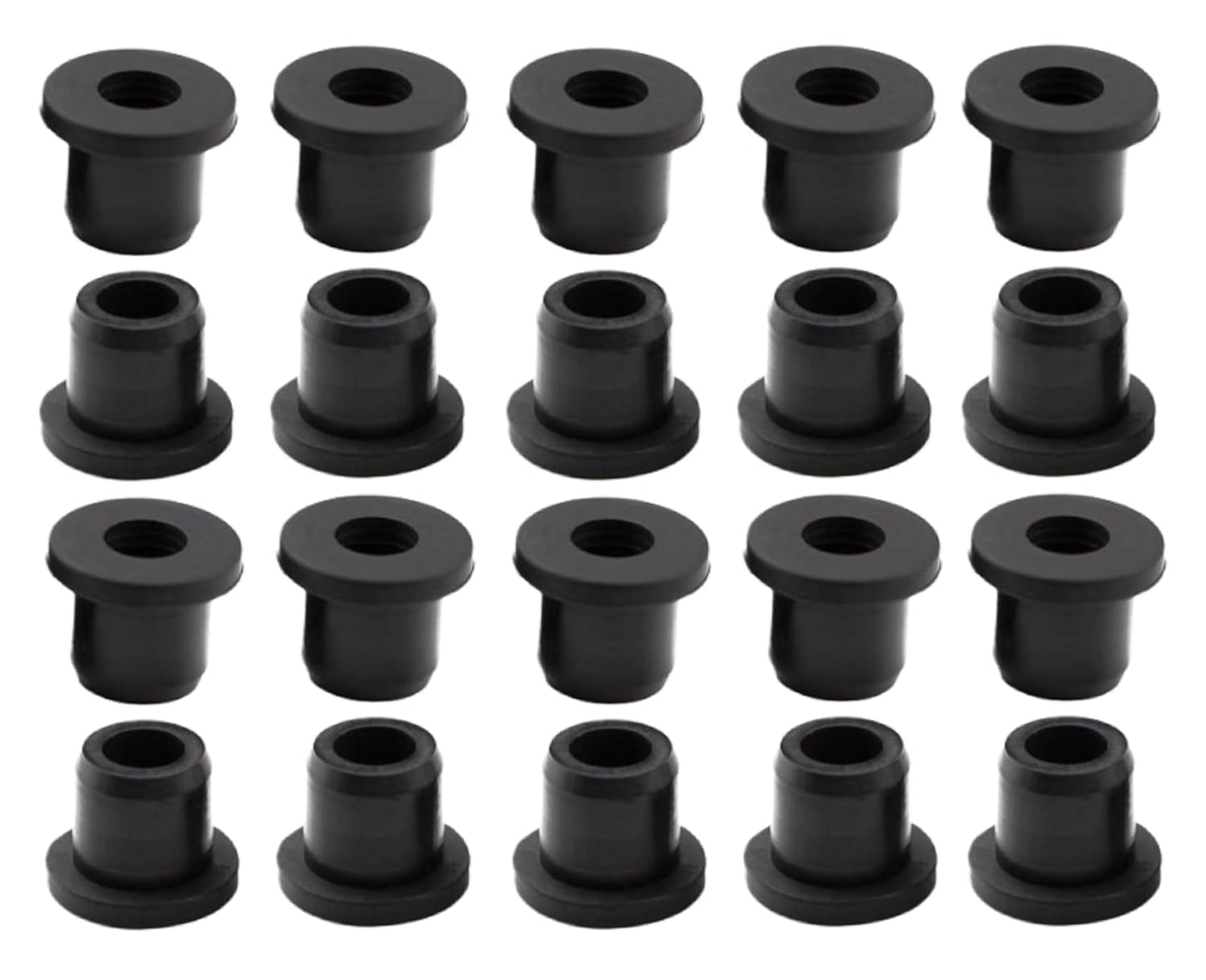 20 pcs 1/2" Drill Hole，5/16" ID Black Silicone Top hat Rubber Grommets for Wiring，Automotive，Firewall，Hole Plug，Desk，Screw，Water and Gas Pipe，Drain，House Siding，Cable Bushing，Glass，Wire Plug
