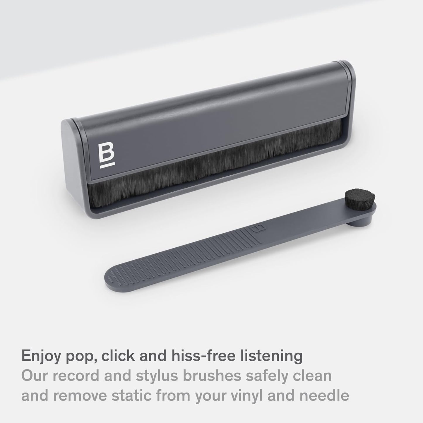 Boundless Audio Record Cleaner Kit - 2-Piece Vinyl Cleaning Kit Includes Record Brush & Stylus Cleaner - Carbon Fiber Anti-Static Vinyl & Stylus Brushes
