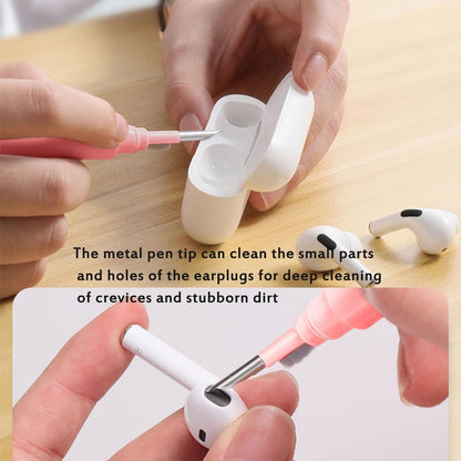 Cleaner Kit for Airpods,Earbuds Cleaning kit for Airpods Pro 1 2 3, Multi-Function Cleaning Tool with Brush Flocking Sponge for Wireless Earphones Bluetooth Headphones Case Camera and Phone (Pink)
