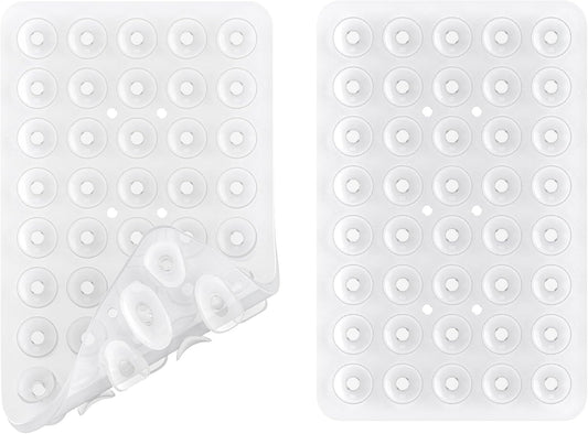 Double Sided Silicone Suction Phone Holder Mount, Silicon Accessory for iPhone and Android, Hands-Free Mirror Shower Phone Holder, TikTok Videos and Selfies (Transparent)