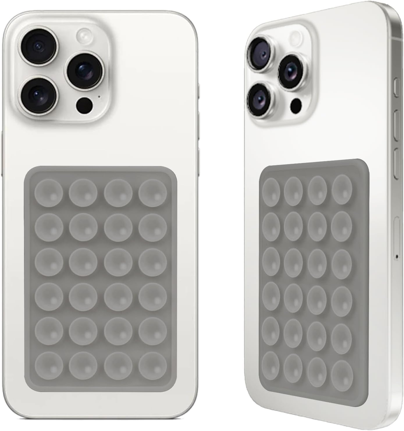 2PCS Silicone Suction Phone Case Mount, Non Slip Suction Cup, Hands-Free Phone Accessories Holder for Selfies and Videos, Silicone Adhesive Stand Sticky for Cell Phone Dark Gray