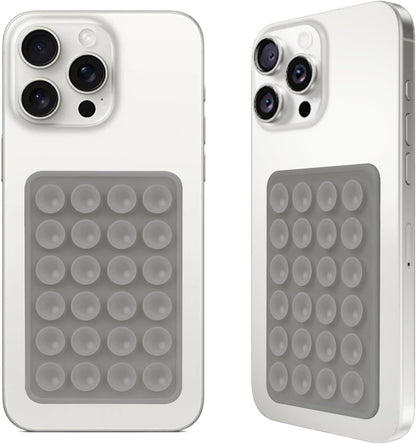 2PCS Silicone Suction Phone Case Mount, Non Slip Suction Cup, Hands-Free Phone Accessories Holder for Selfies and Videos, Silicone Adhesive Stand Sticky for Cell Phone Dark Gray