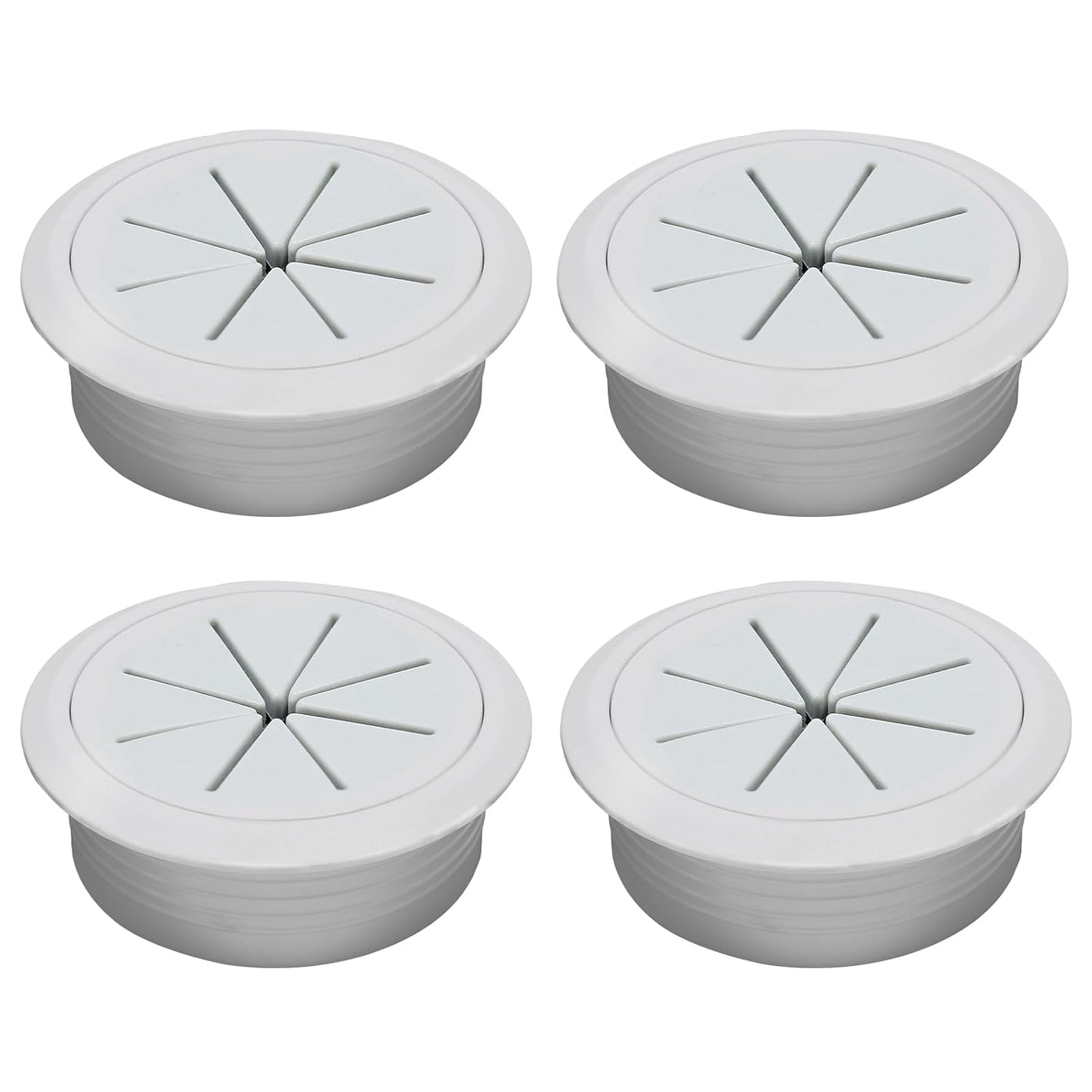Desk Grommet 2" (50 mm), Desk Hole Cover for Cables Grey, Cable Grommet ABS Plastic, Desk Hole Grommet for Office and Home Table Cable, Detachable & Flexible Cable Cord Organizer-4 Pcs