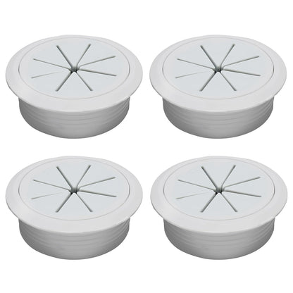 Desk Grommet 2" (50 mm), Desk Hole Cover for Cables Grey, Cable Grommet ABS Plastic, Desk Hole Grommet for Office and Home Table Cable, Detachable & Flexible Cable Cord Organizer-4 Pcs