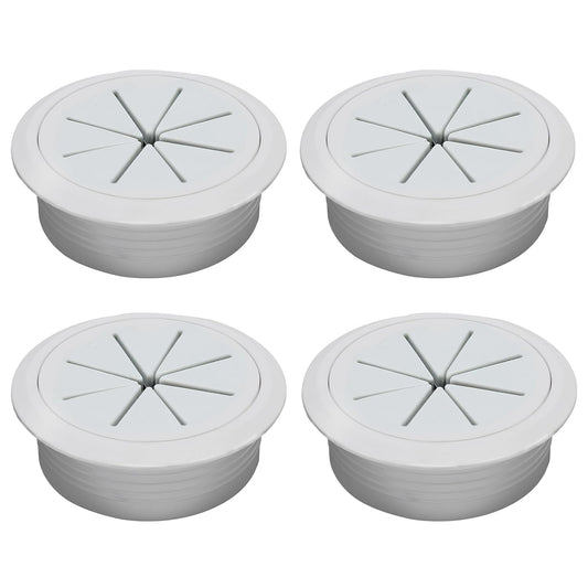 Desk Grommet 2" (50 mm), Desk Hole Cover for Cables Grey, Cable Grommet ABS Plastic, Desk Hole Grommet for Office and Home Table Cable, Detachable & Flexible Cable Cord Organizer-4 Pcs
