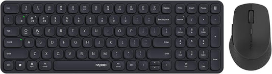 Rapoo 9360M Wireless Keyboard and Mouse Combo, Blade-Series E9310M 99-Key Ultra-Thin Keyboard and M300G Silent Mouse, Support 4 Devices, Quiet, Compact, Battery Powered, for Windows/Mac/Linux/Chrome