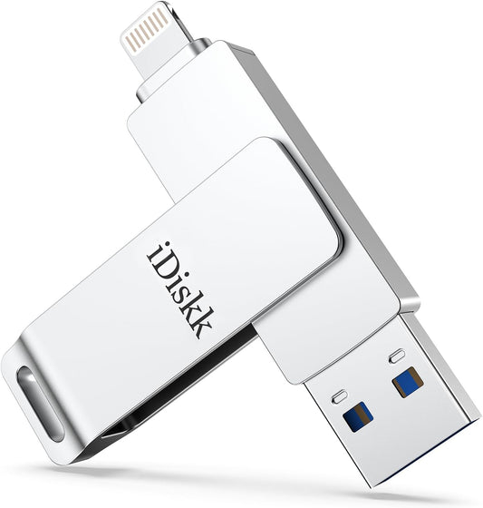 iDiskk 256GB iPhone Photo Storage Stick MFi Certified Flash Drive Photo Stick for iPhone (14/13/12/12 pro/12 pro max/11/11 Pro/XR/X) Flashdrive for iPhone iPad MacBook/Laptops/PC for Photos Videos