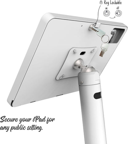 Tablet Kiosk Floor Stand, All Metal Rotate Lockable - Compatible with 10.9" iPad 10th, Pro 11" 1 2 3 4, Air 4 5, Air 11", iPad 11"(A16) - BSF301WA