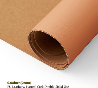 Cork Desk Mat - Dual-Sided Desk Pad for Office and Home - Desk Organization and Accessories - Ideal for Large Mouse Pad and Desk Mats on Top of Desks(Brown,80cmx 40cm)