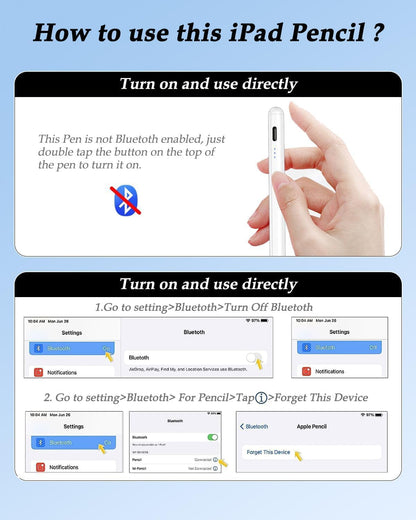 Stylus Pencil for Apple iPad 2018-2025 A16 11/10/9/8/7/6,iPad mini A17 Pro/6/5,iPad Air M3/M2 11"/13"/5/4/3,iPad Pro M4 13"/12.9"/11" USB-C Fast Charging Pencil,Pixel-Perfect Tilt Sensitivity