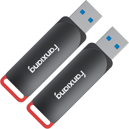 2 Pack 64GB USB Flash Drive, Metal Thumb Drives, USB 3.2 Up to 200MB/s Type A Memory Stick for Storage and Backup, F309