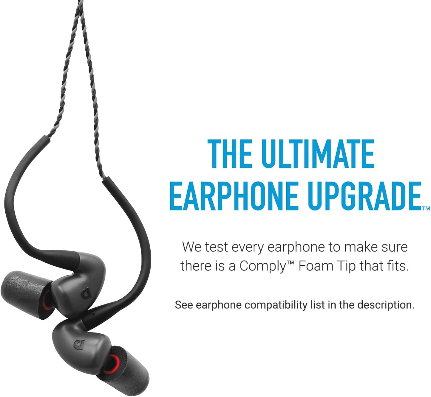 Comply P-Series | Memory Foam Replacement Ear Tips Designed for Etymotic, NuForce, ISOtunes PRO, Q-Jays, & More | Superior Noise Isolation, Ultimate Comfort, Secure Fit | Black, Medium (3 Pairs)