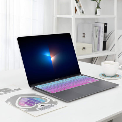 Allinside Silicone Keyboard Cover for New MacBook Air 13 inch A2179 Released in 2020 with Touch ID and Retina Display US Version, Ombre Blue Pink