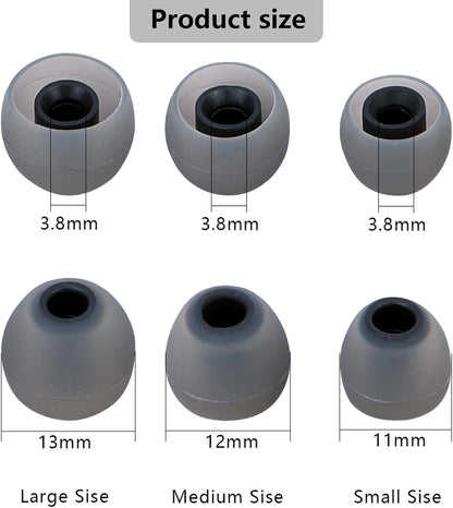 Silicone Earbud Covers - Fit for in-Ear Headphones (Inner Hole 3.8mm -5.1mm) Ear Tips - 9 Pairs S/M/L
