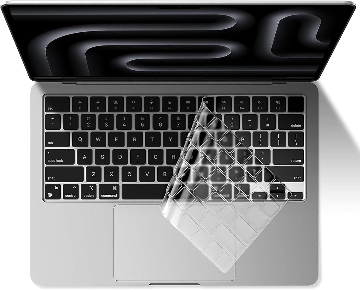 EooCoo Premium Keyboard Cover Skin Ultra Thin Protector Compatible with 2025-2021 MacBook Air 15" 13.6" M4 M3 M2 Chip, MacBook Pro 14" 16" M4 M3 M2 M1 Pro Max Chip, Clear
